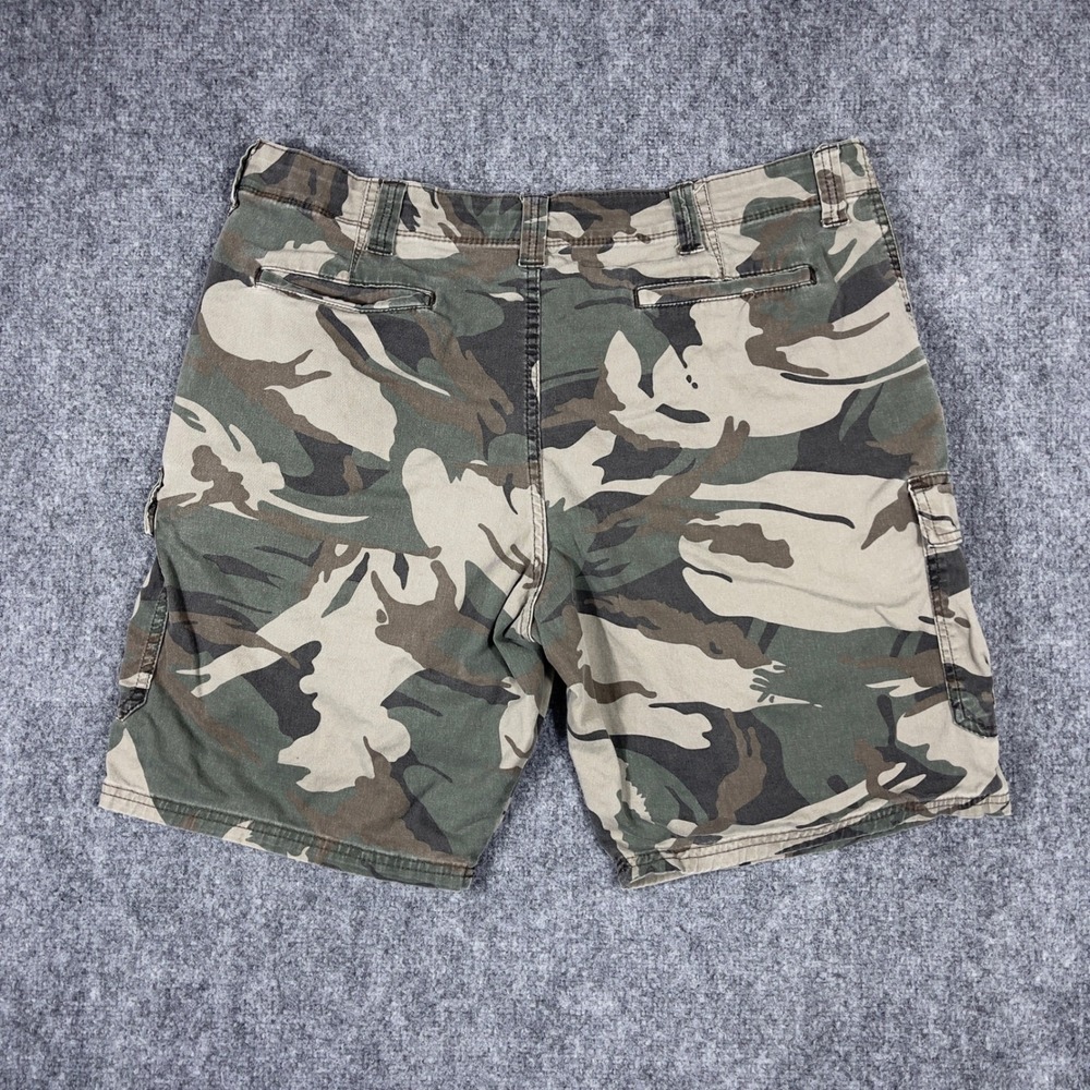 Wrangler Cargo Shorts Mens 38 Green Camo Relaxed Fit Cotton Blend 112336219